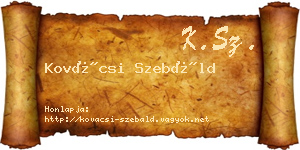 Kovácsi Szebáld névjegykártya